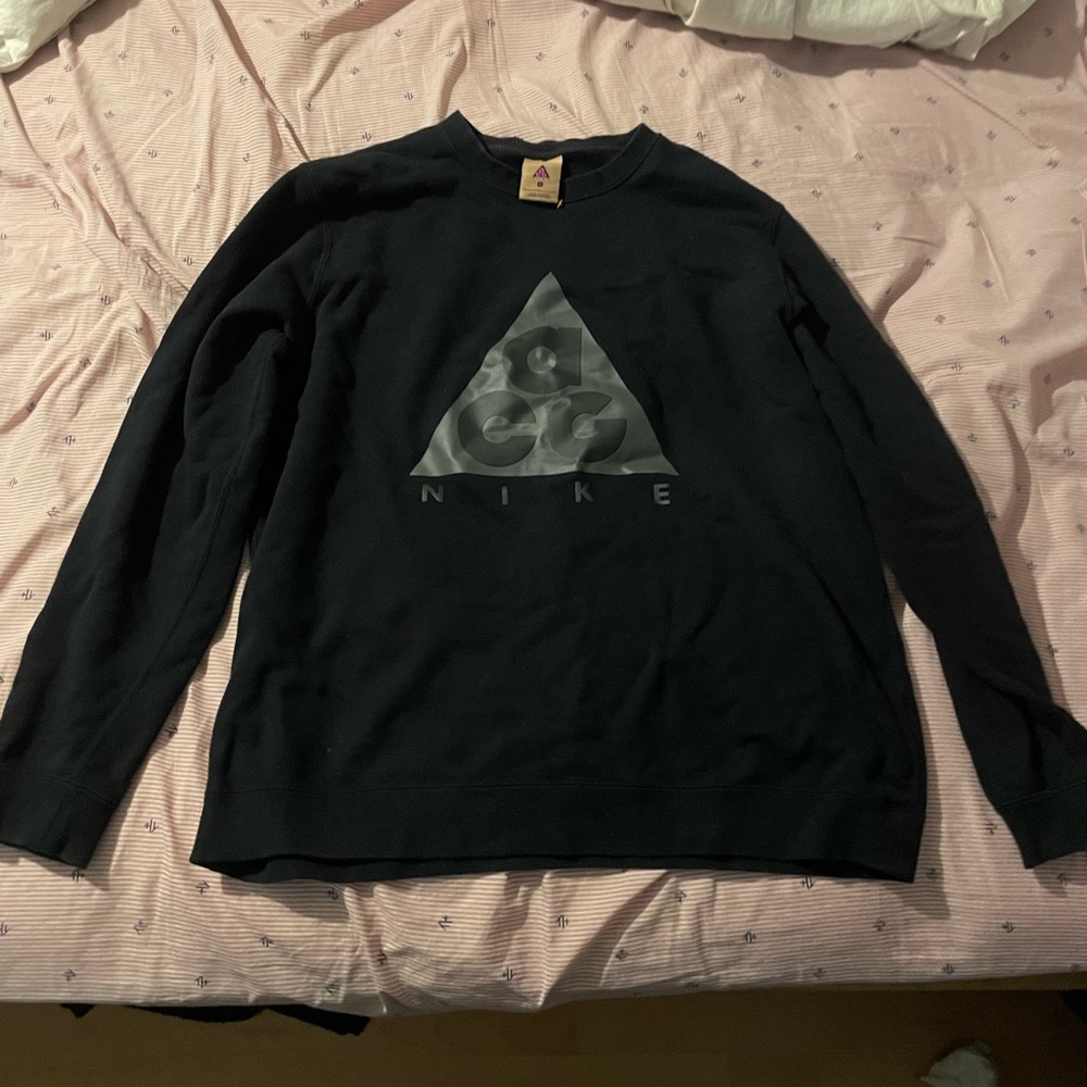 Nike ACG Black Crewneck Sweater with Reflective Logo